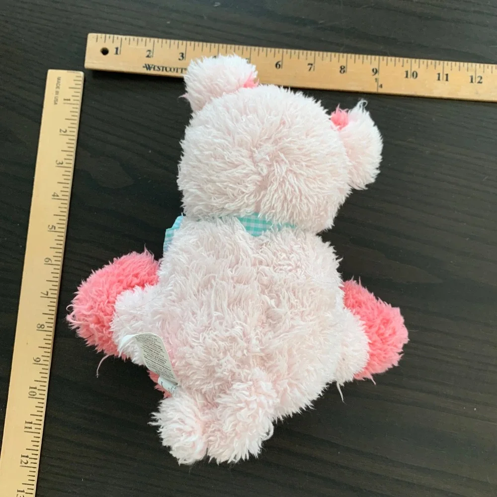 Melissa & Doug Meadow Medley Piggy Pink Shaggy Plush Stuffed Animal GinghaM READ